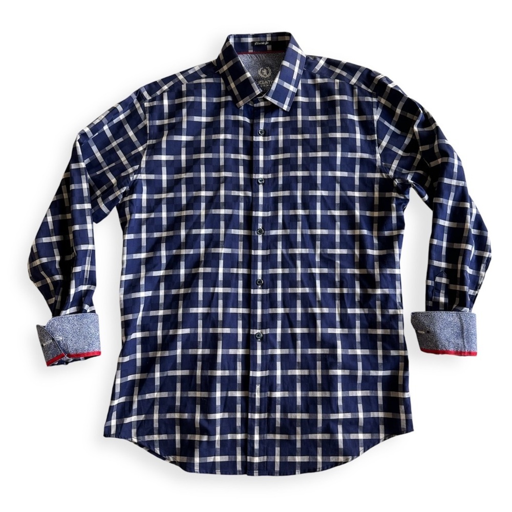 Bugatchi Uomo Classic Fit Long Sleeve Button Down Shirt Size M